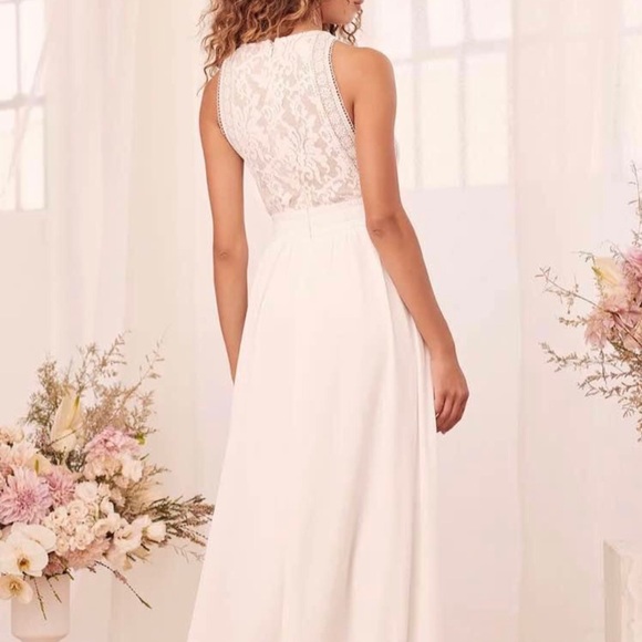 New white lulu long dress size L, very good quality - Picture 4 of 7